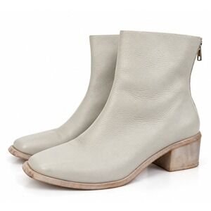 Wal & Pai Runyon Leather Back Zip Block Heel Ankle Boots Square Toe Brazil 39